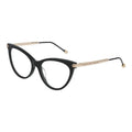 Lunettes noires philipp plein en acétate de cellulose avec branches dorées et logo philippe elein
