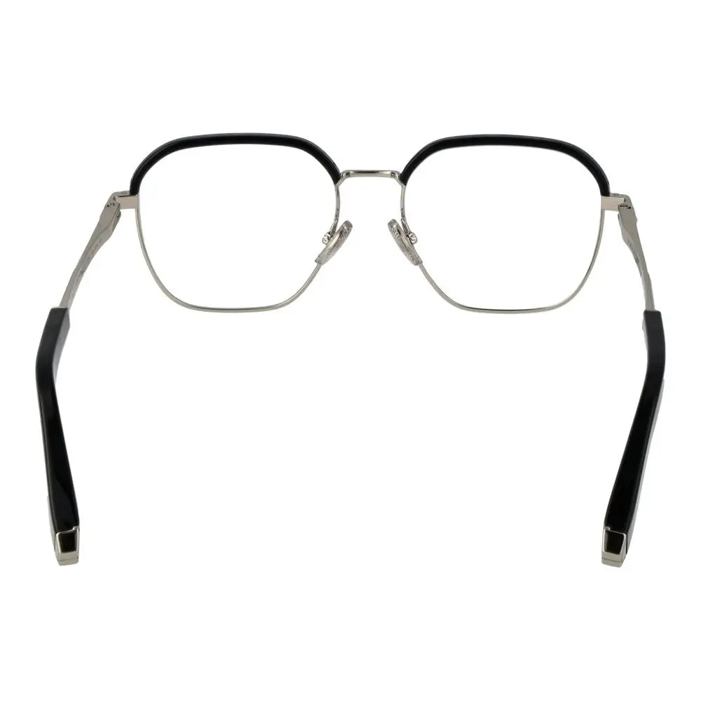 Lunettes philipp plein en métal noir aux montures géométriques modernes noir et argent