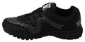 Baskets de course philipp plein jasmines noires avec paillettes, étoiles blanches et semelle en caoutchouc texturée