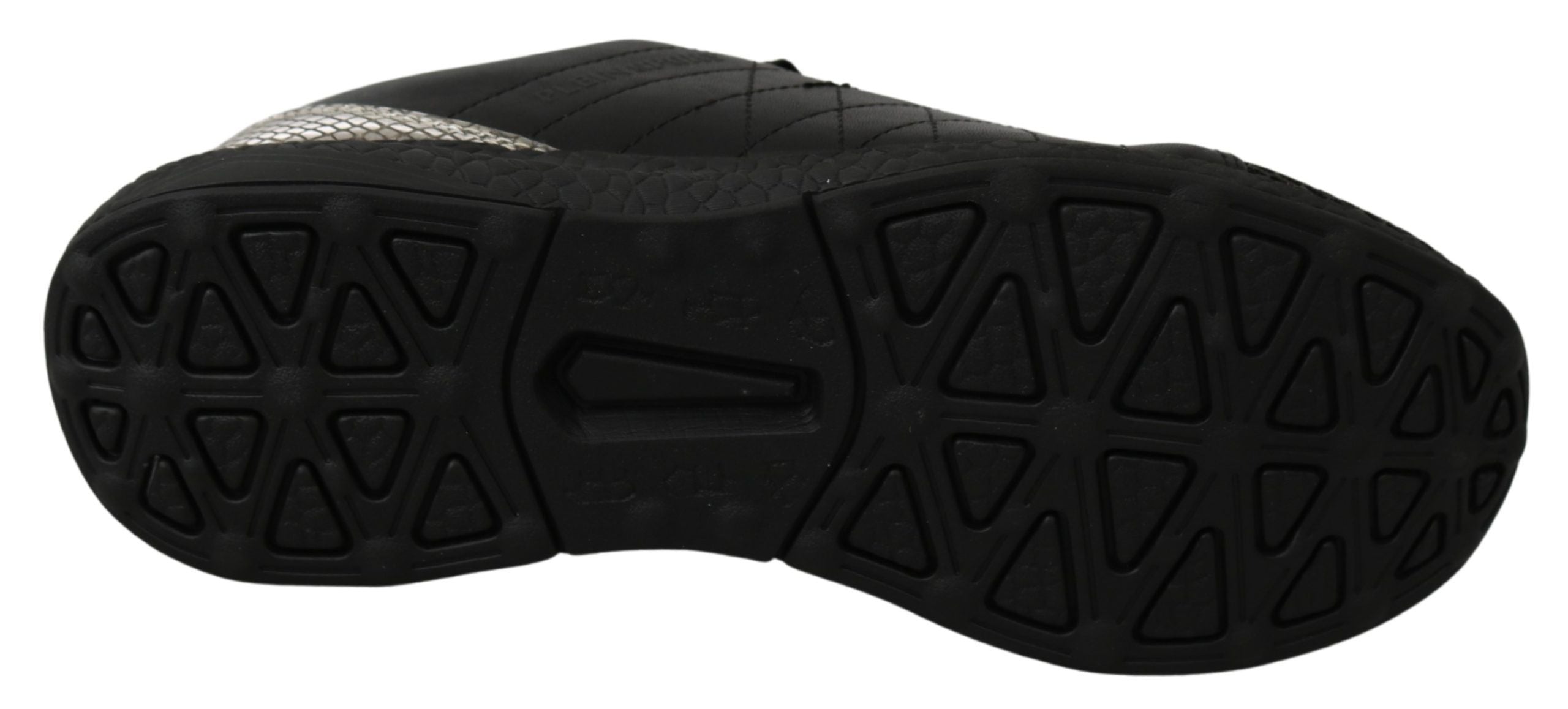 Chaussures de running décontractées noires Philipp Plein, sneakers sportives élégantes pour homme ou femme.
