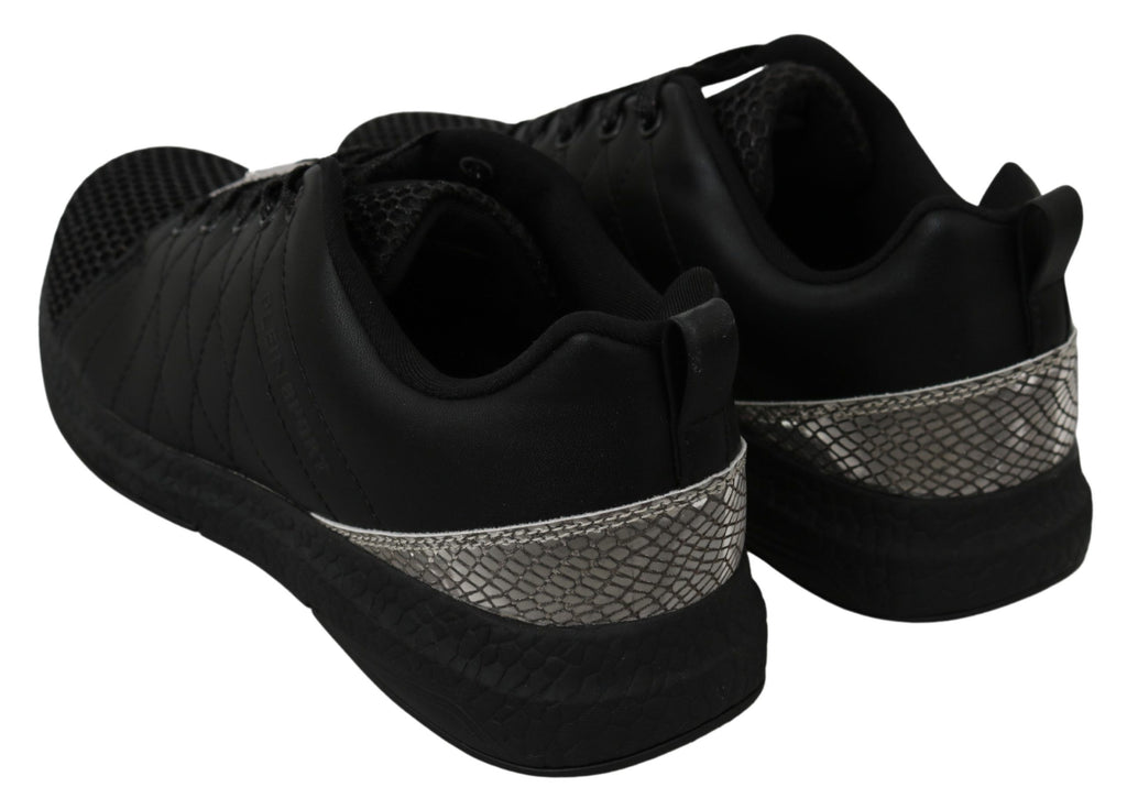 Chaussures de course décontractées Philipp Plein noires, baskets sportives pour hommes avec design tendance.