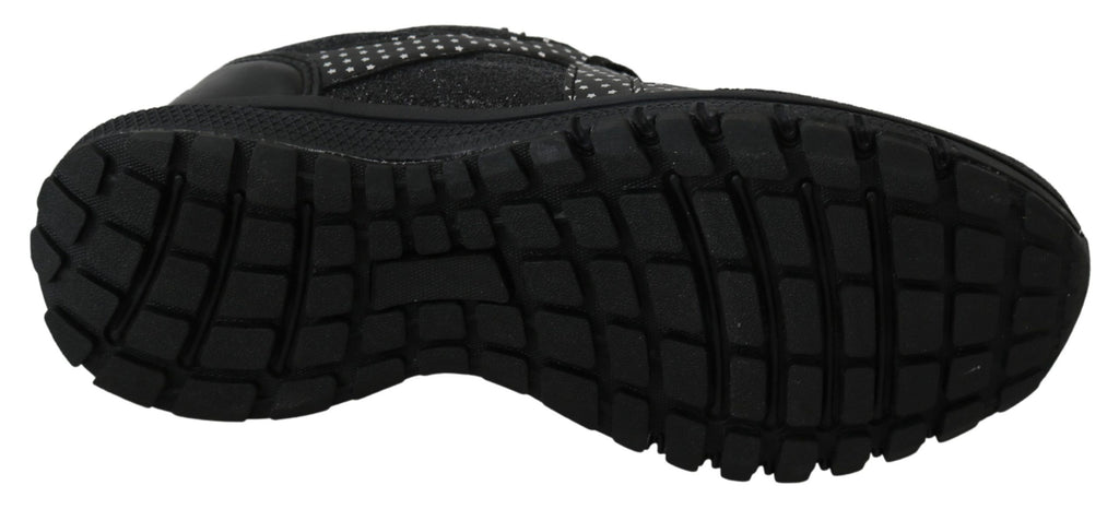 Chaussures de course noires Philipp Plein Jasmines, baskets sportives élégantes avec détails modernes, visible en gros plan.