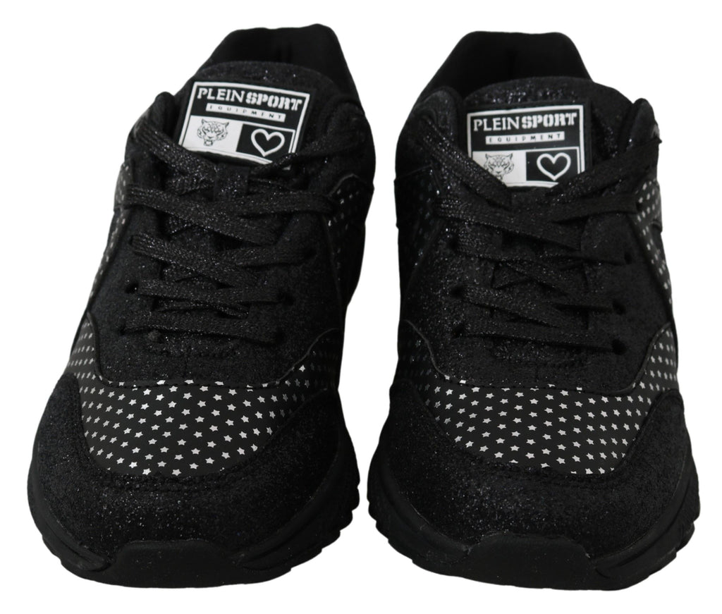 Chaussures de running Philipp Plein Jasmines noires avec design moderne et détails stylés, vue de face.