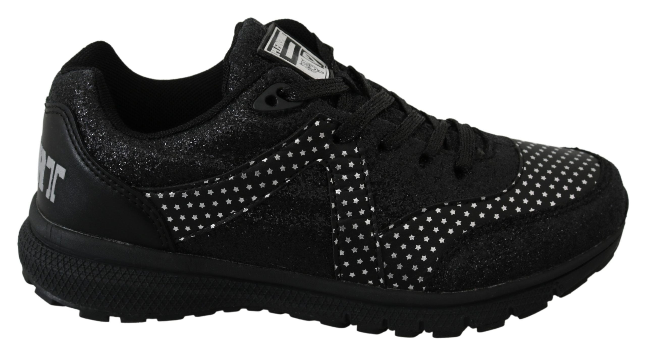 Chaussures de course Philipp Plein Jasmines noires, baskets sportives élégantes avec détails modernes, vue de face.