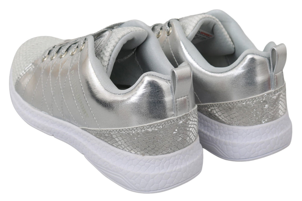 Chaussures de sport Philipp Plein Gisella en polyester argenté, baskets de style décontracté avec logo de la marque.