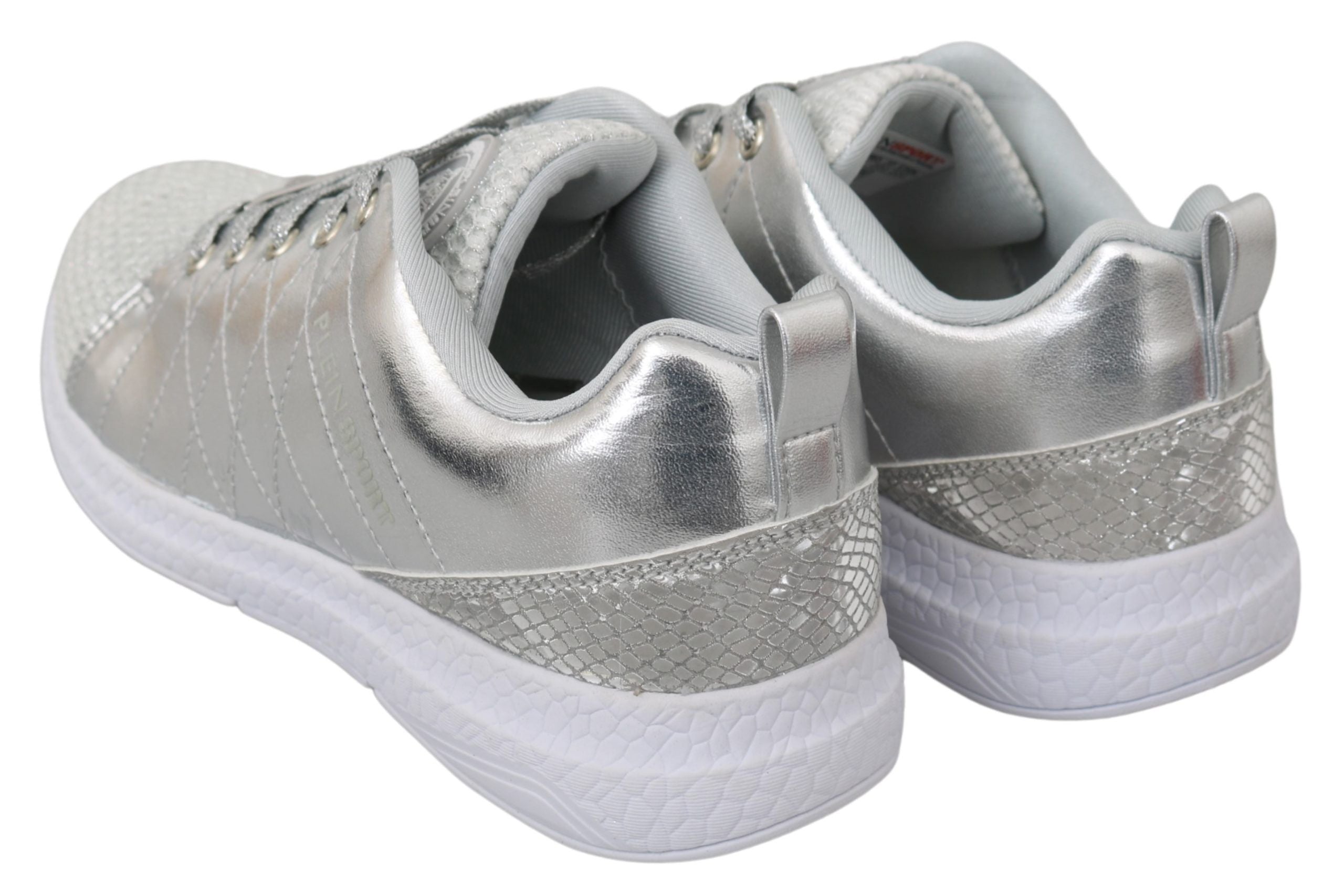Chaussures de sport Philipp Plein Gisella en polyester argenté, baskets de style décontracté avec logo de la marque.