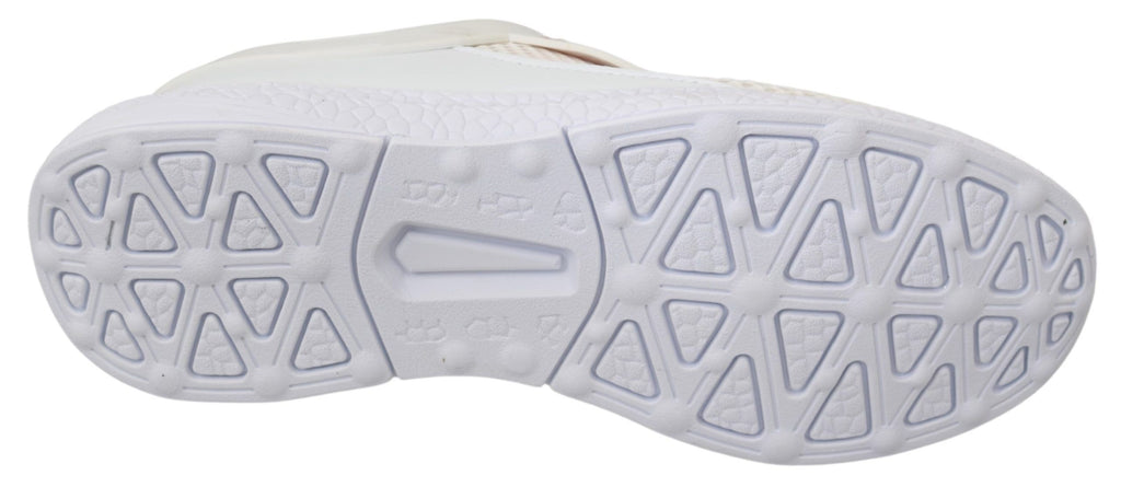 Chaussures de sneakers Philipp Plein Becky en polyester blanc et rose, vue de face avec détails colorés.
