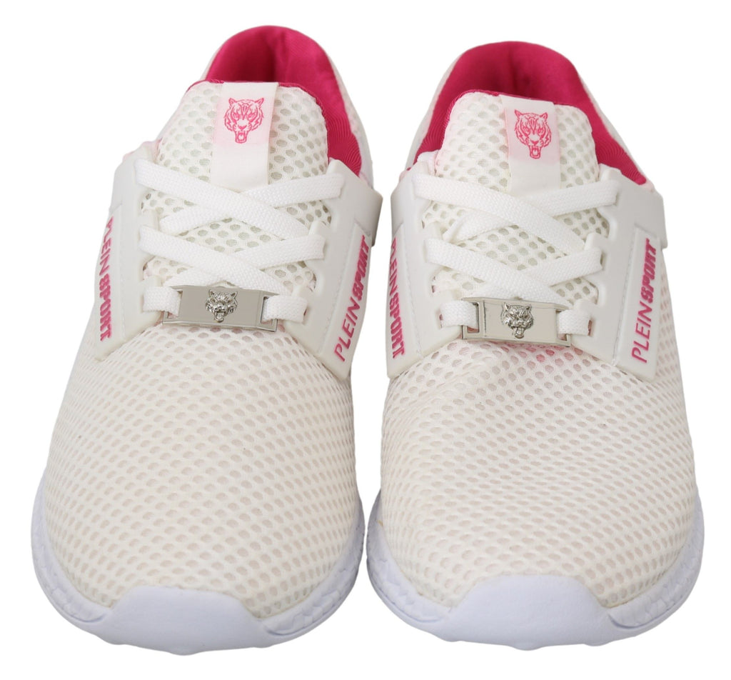 Chaussures de sneakers en polyester blanc et rose Philipp Plein Becky, mode décontractée et élégante pour le sport ou la ville