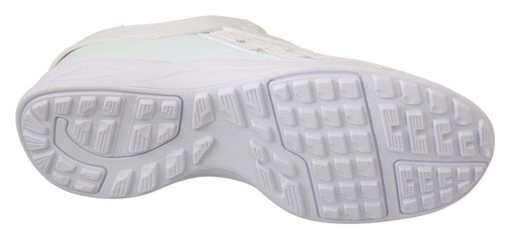 Chaussures de sport décontractées Philipp Plein en polyester blanc, baskets confortables pour un style casual.
