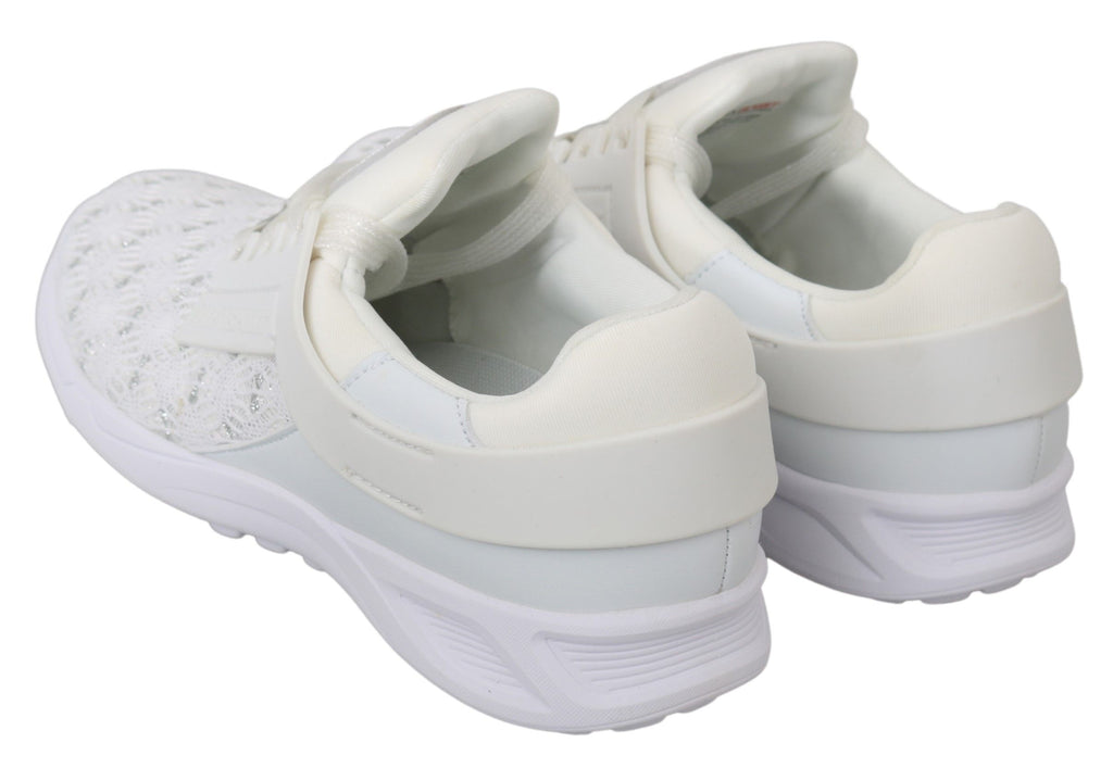 Chaussures de sport décontractées en polyester blanc de Philipp Plein, baskets confortables pour un style casual.