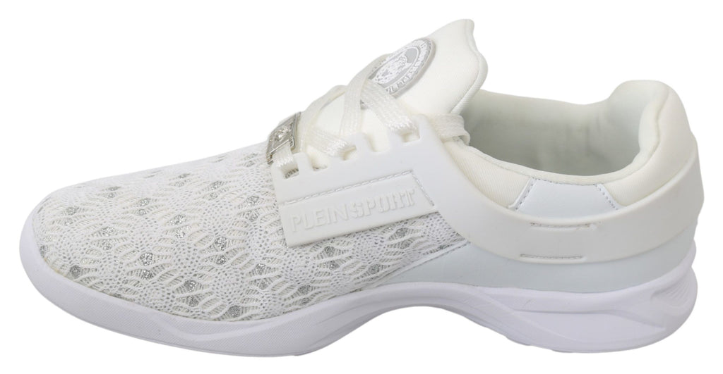 Chaussures décontractées en polyester blanc de Philipp Plein, sneakers modernes pour un style casual.