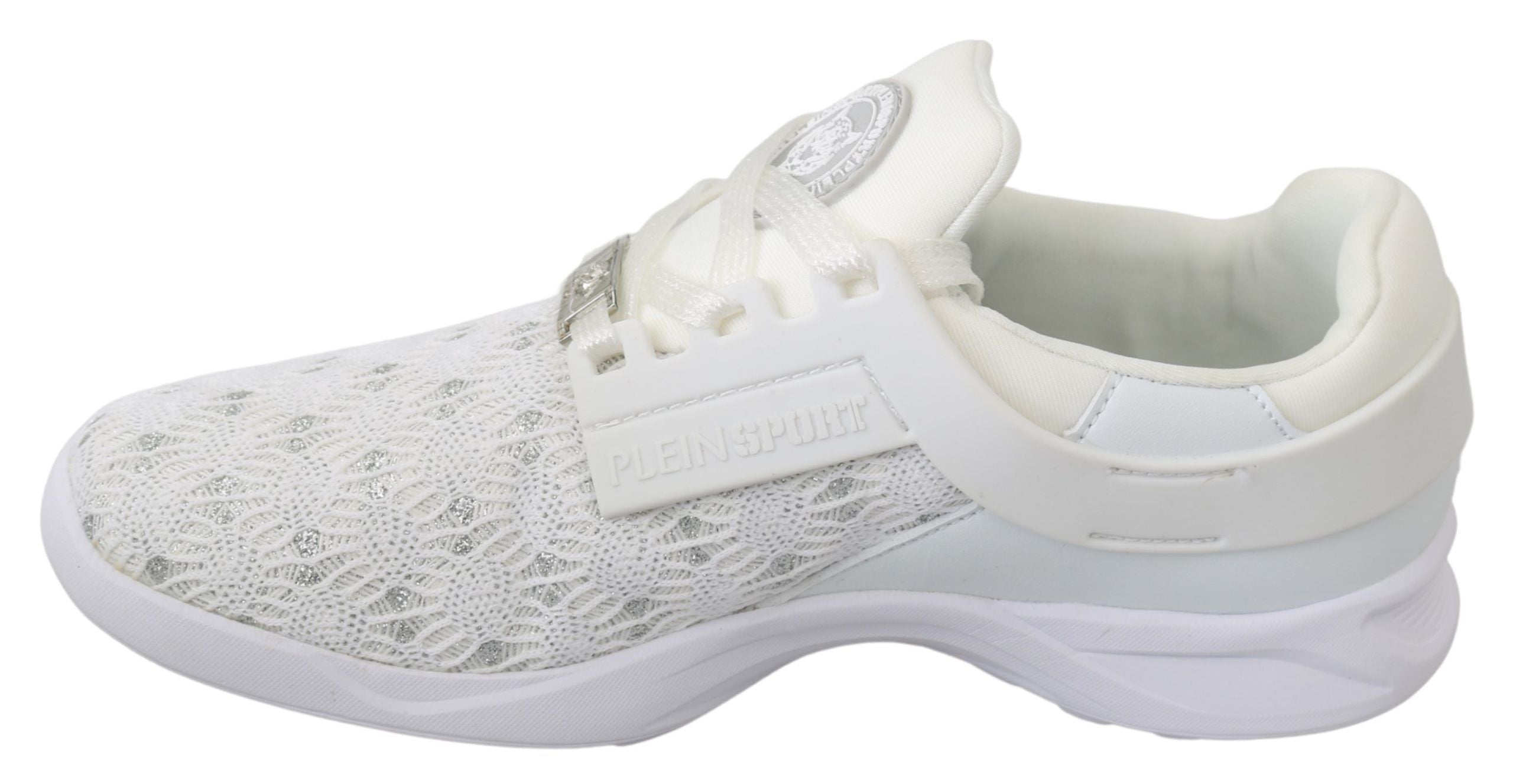 Chaussures décontractées en polyester blanc de Philipp Plein, sneakers modernes pour un style casual.