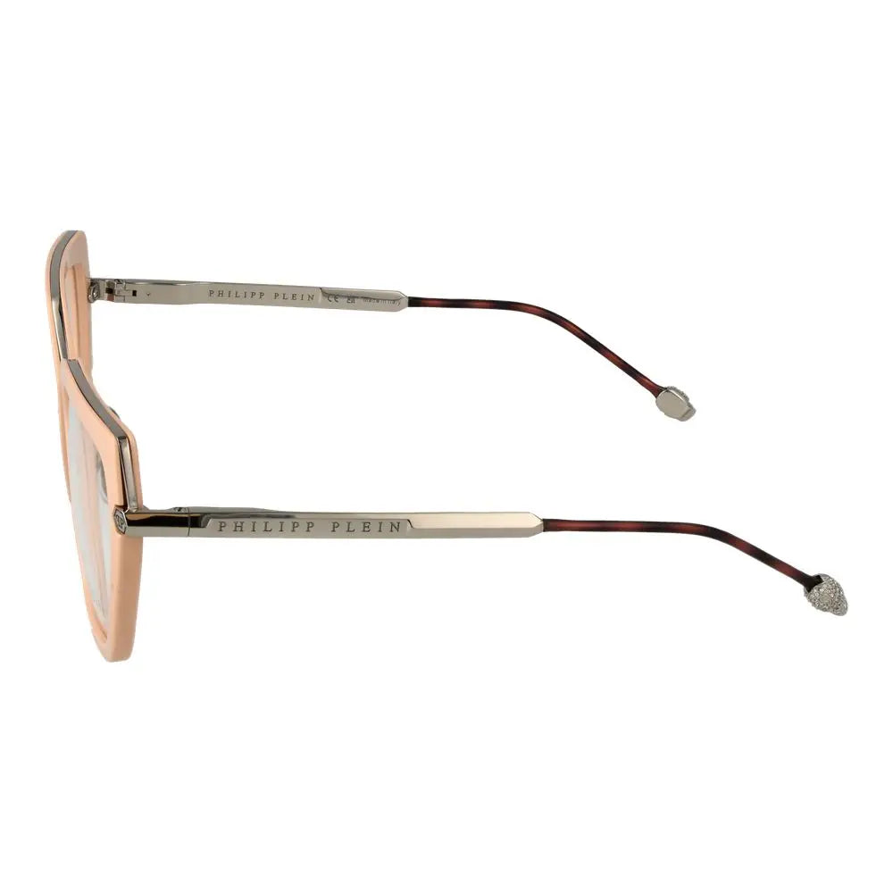 Lunettes philipp plein monture métal rose gold et plastique écaille avec accents métal argenté et cristaux aux branches