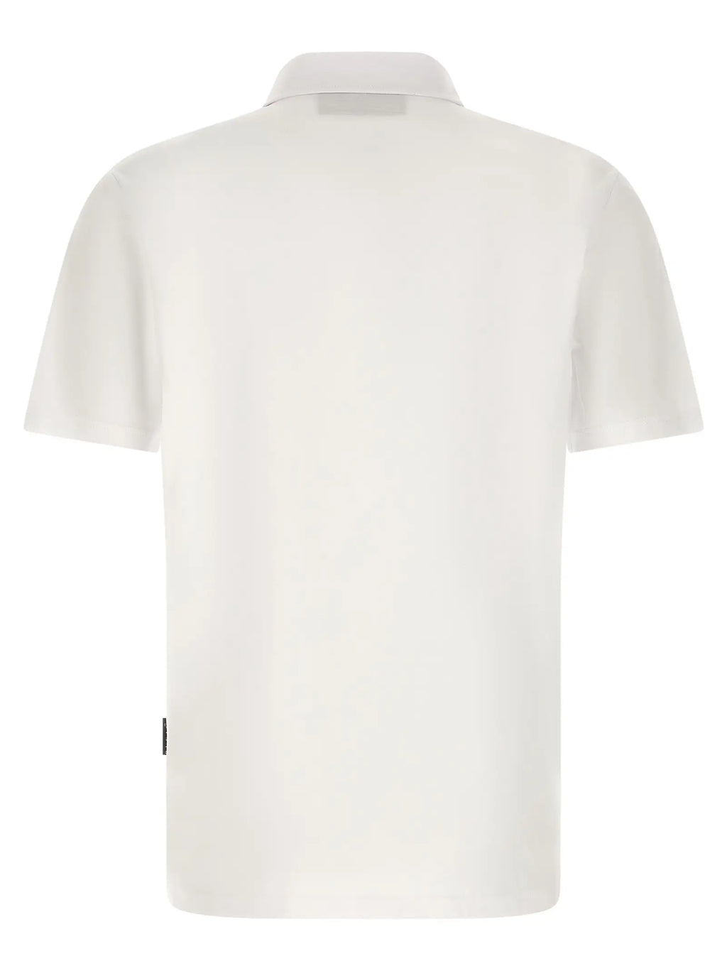 Polo blanc philipp plein en coton avec manches courtes et col classique aux détails de couture subtils