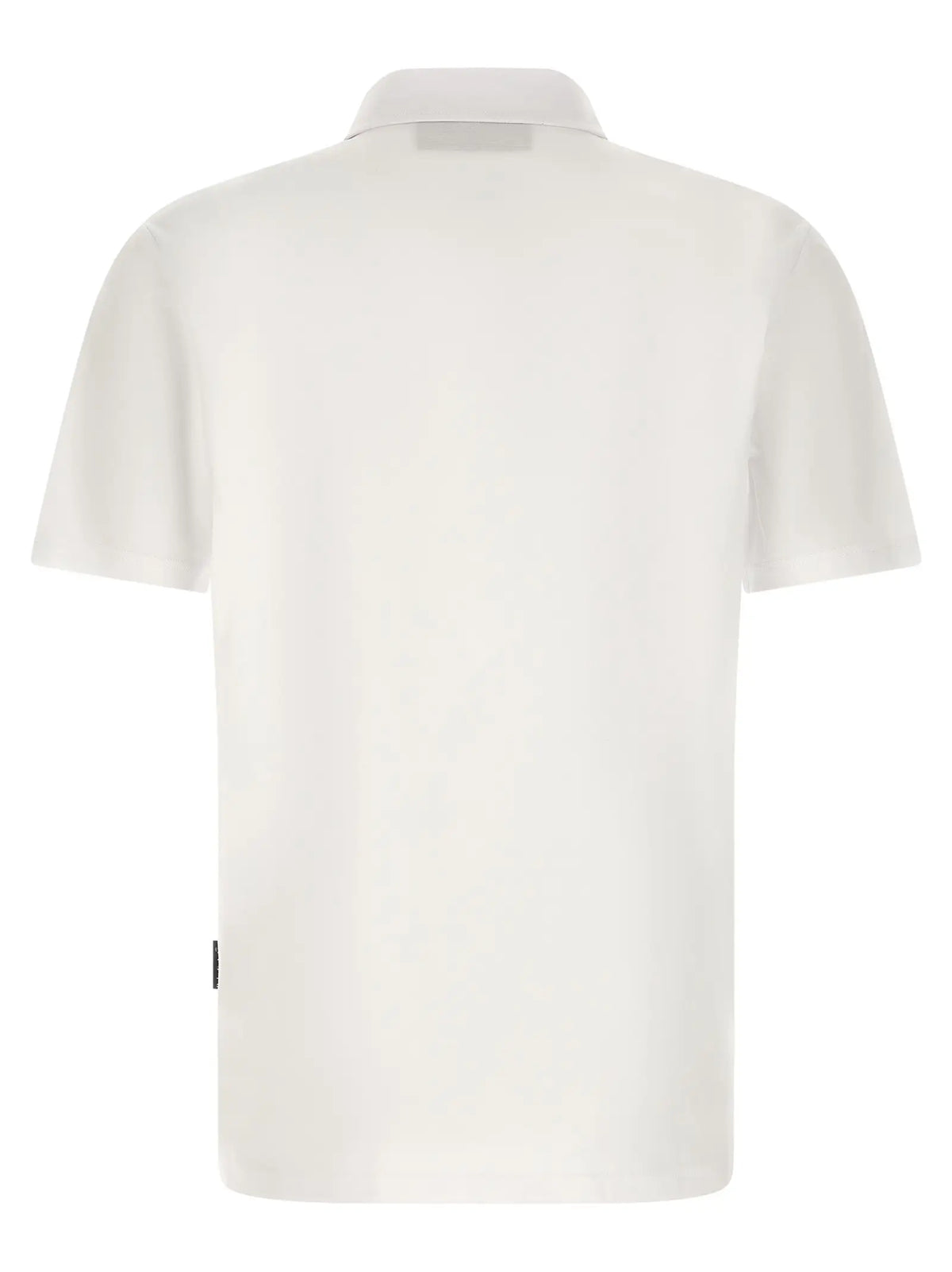 Polo blanc philipp plein en coton avec manches courtes et col classique aux détails de couture subtils