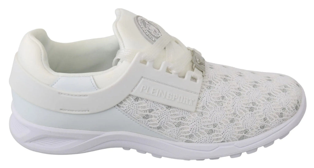 Baskets blanches philipp plein en polyester avec tige en mesh et lacets pour un style décontracté