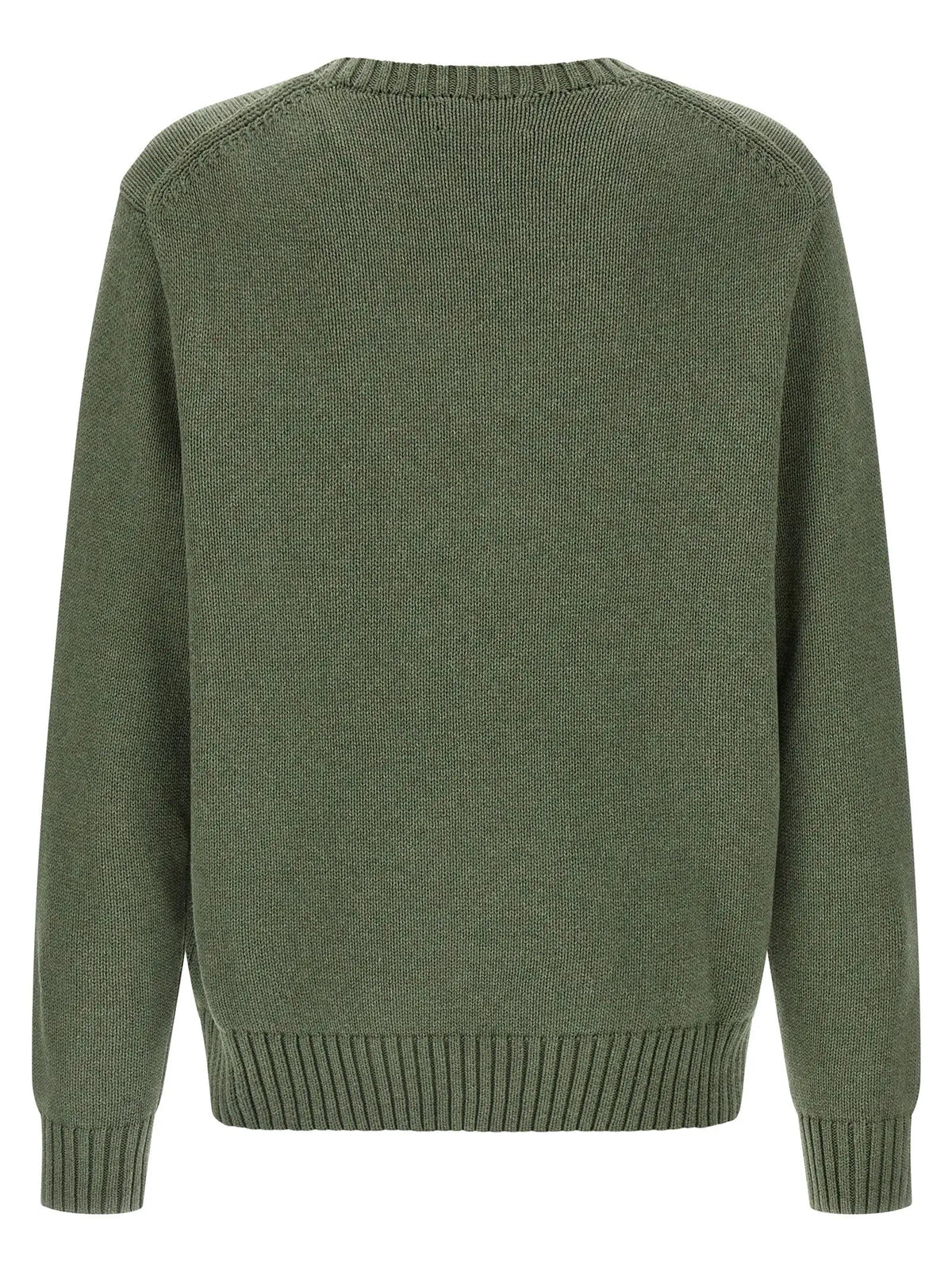 Cardigan bicolor en coton polo ralph lauren olive vert avec manches et ourlets côtelés