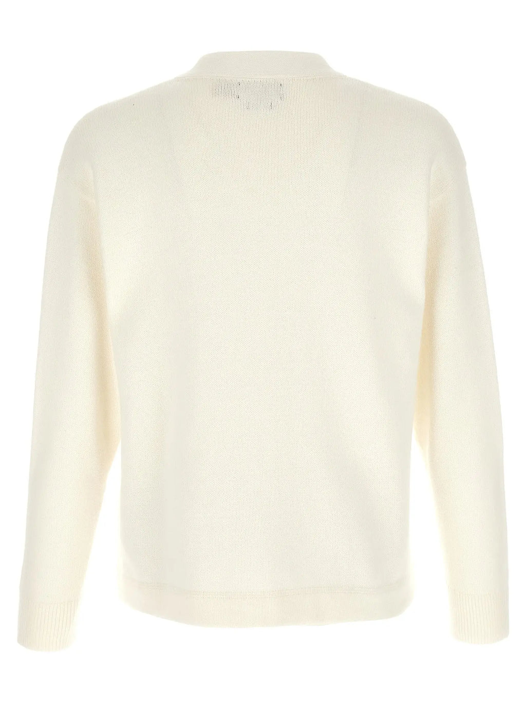 Pull en maille côtelée crème à col rond classique et manches longues polo ralph lauren bicolor coton cardigan