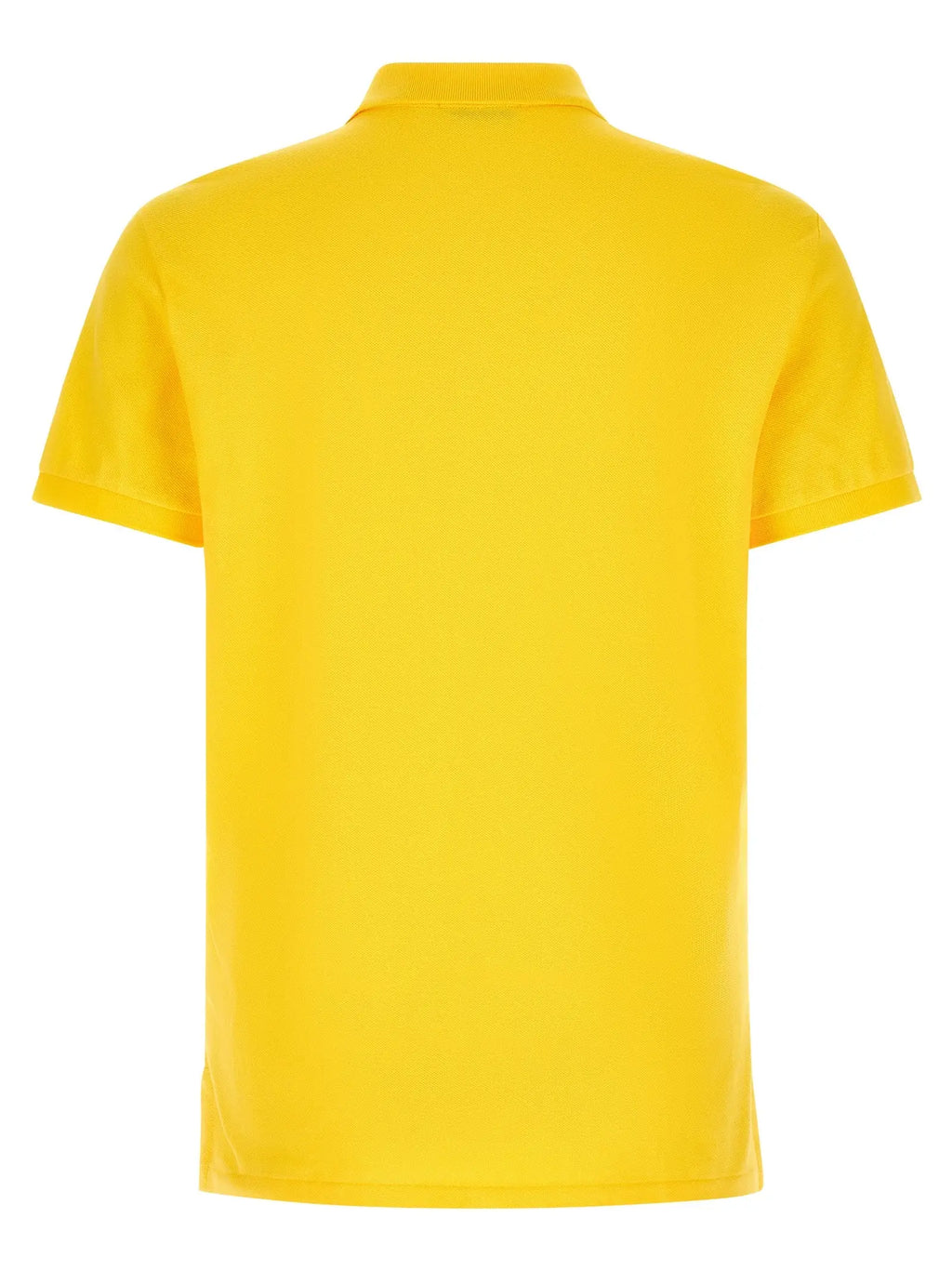 Polo ralph lauren bicolor polo en coton jaune vif avec col classique et bord côte manches courtes