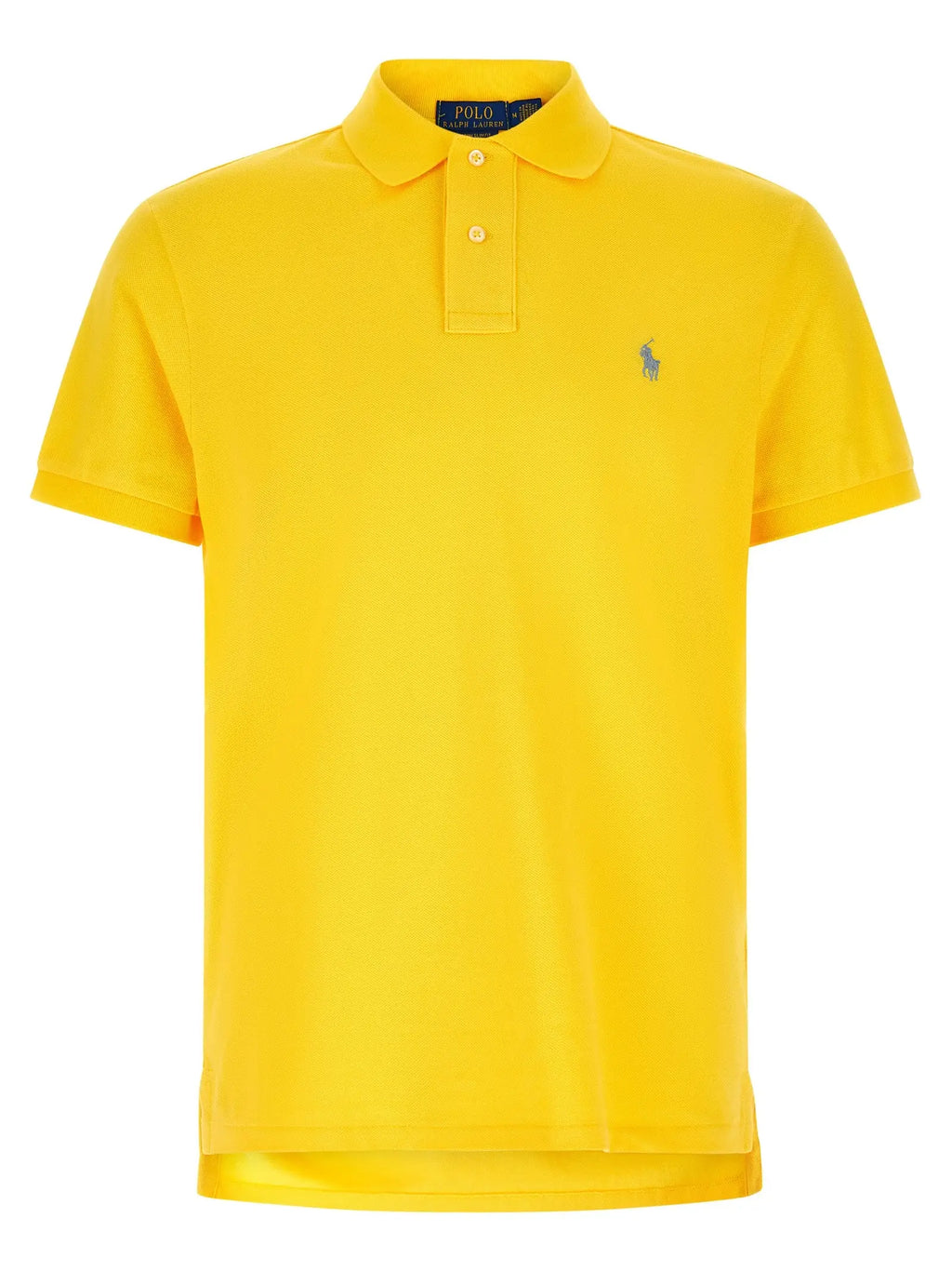 Polo ralph lauren bicolor cotton polo shirt jaune vif manches courtes avec col classique et logo brodé bleu
