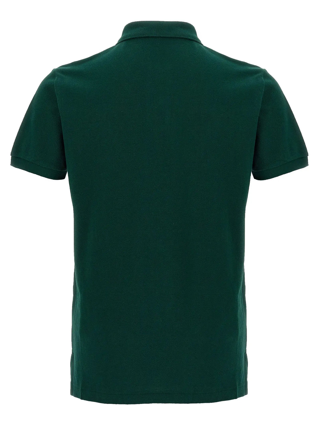Polo ralph lauren bicolor polo en coton vert foncé avec col côtelé et manches courtes