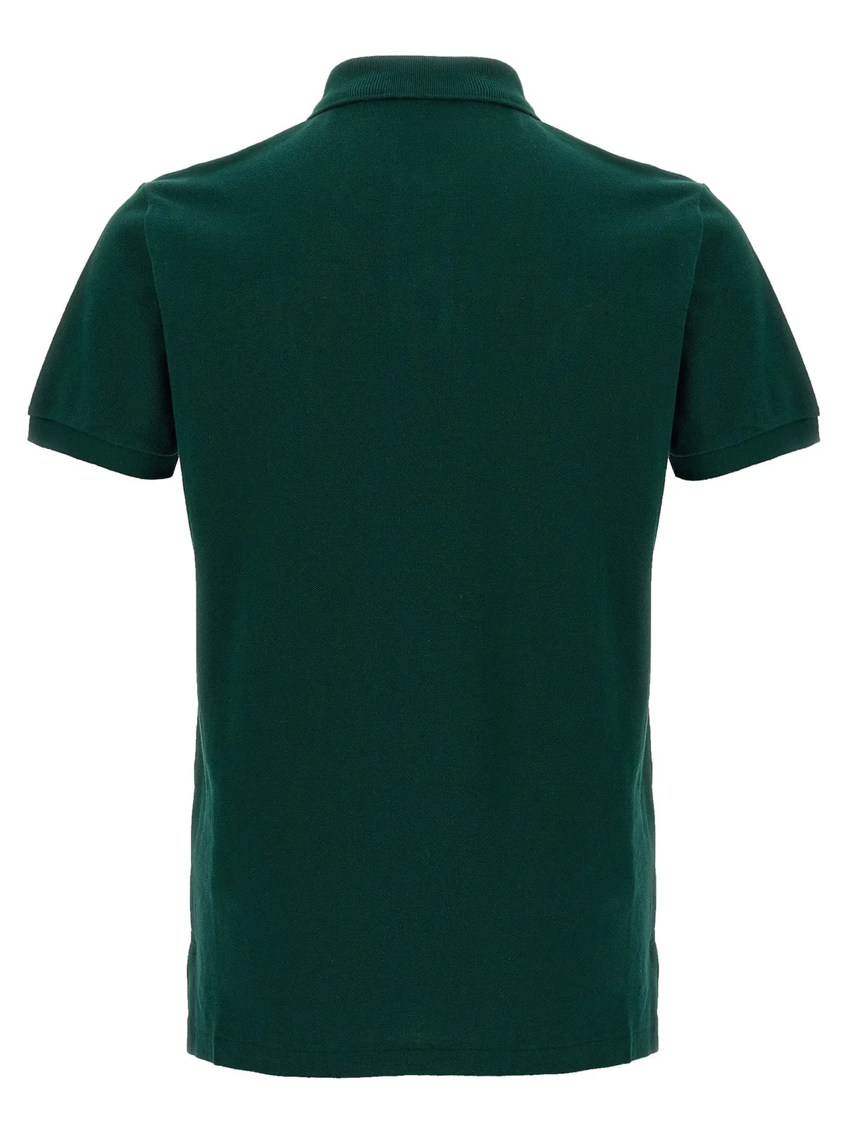 Polo ralph lauren bicolor polo en coton vert foncé avec col côtelé et manches courtes