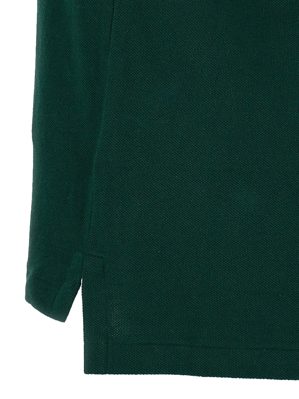 Polo ralph lauren bicolor polo en coton vert foncé en maille piquée texturée