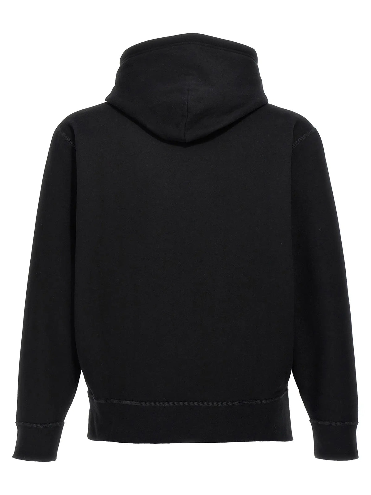 Sweatshirt polo ralph lauren noir en coton avec capuche et poignets et ourlet côtelés