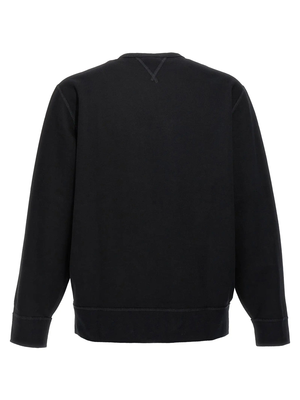 Sweatshirt polo ralph lauren noir en coton avec col rond côtelé et détail x cousu subtil au niveau de lencolure