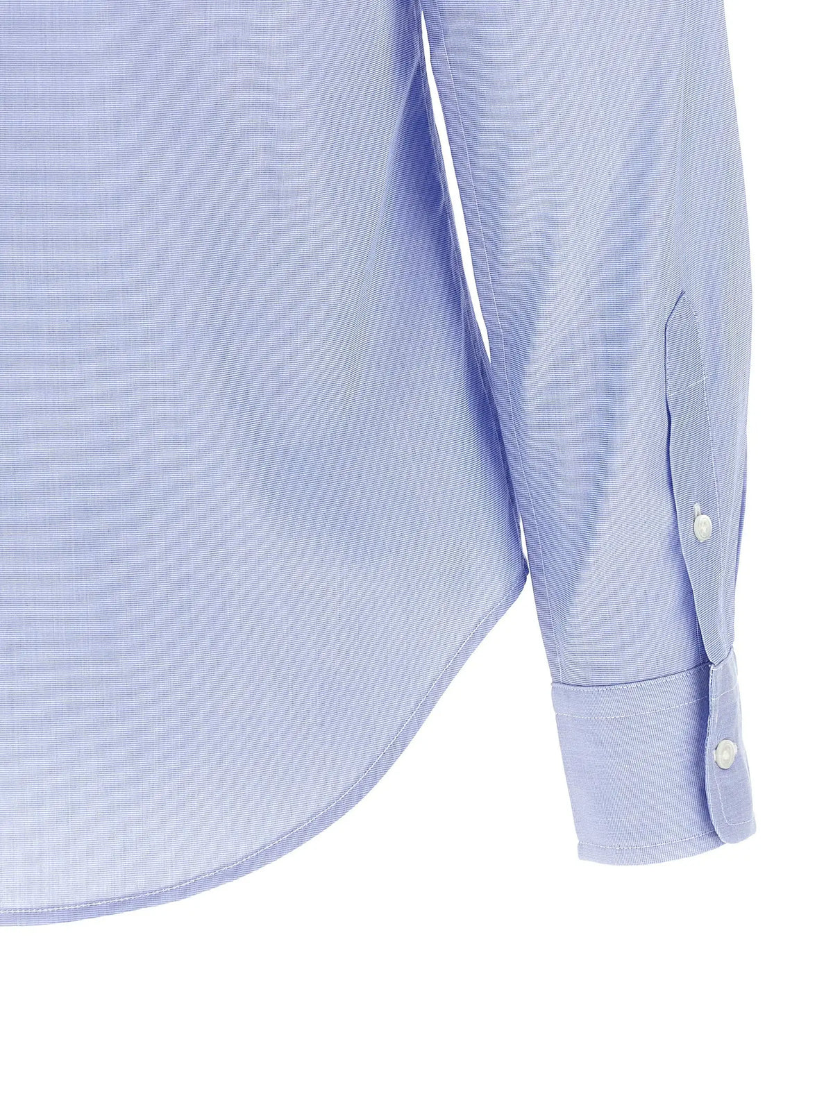 Chemise polo ralph lauren bleu clair en coton avec motif à fines carreaux et manches finies soigneusement