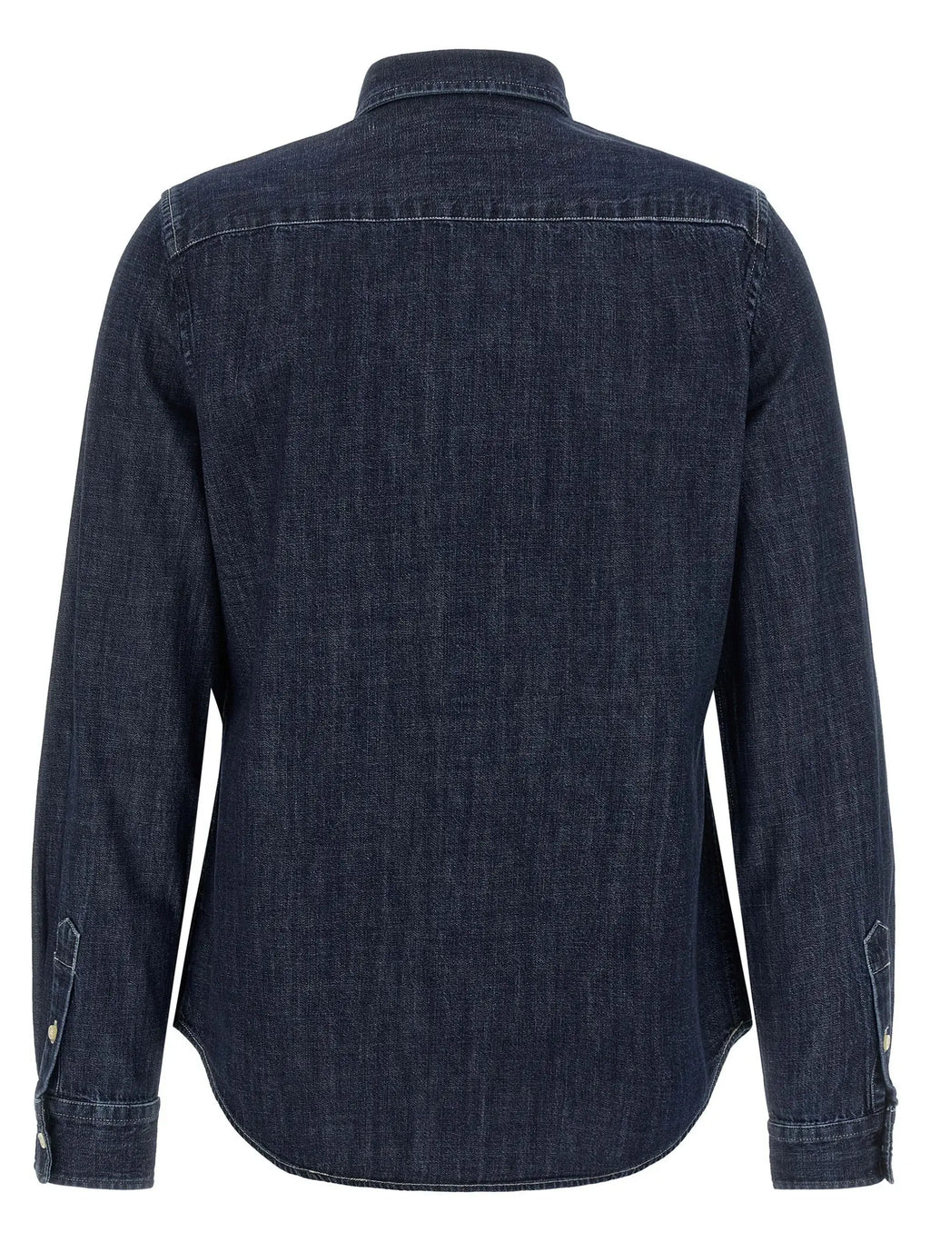 Chemise bleu foncé en denim à manches longues avec col classique et poignets boutonnés polo ralph lauren coton