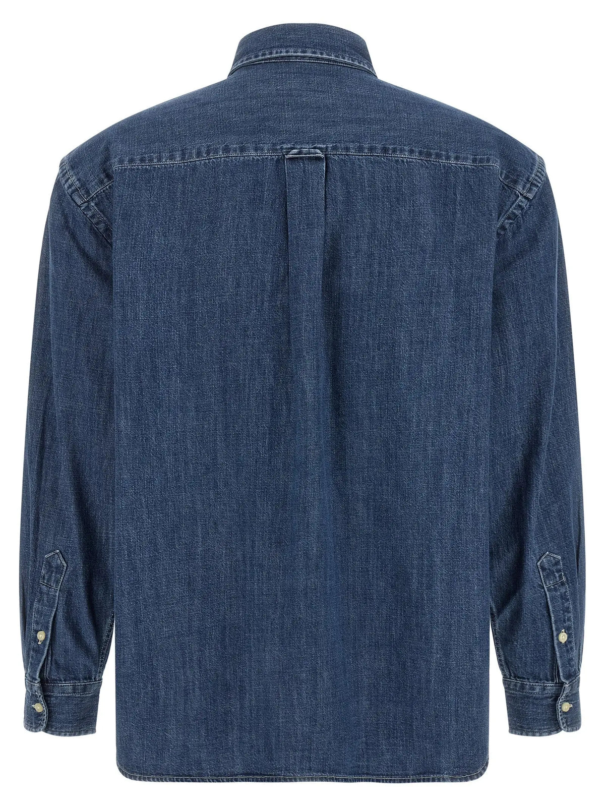 Chemise en denim bleu foncé polo ralph lauren en coton avec col classique et poignets boutonnés