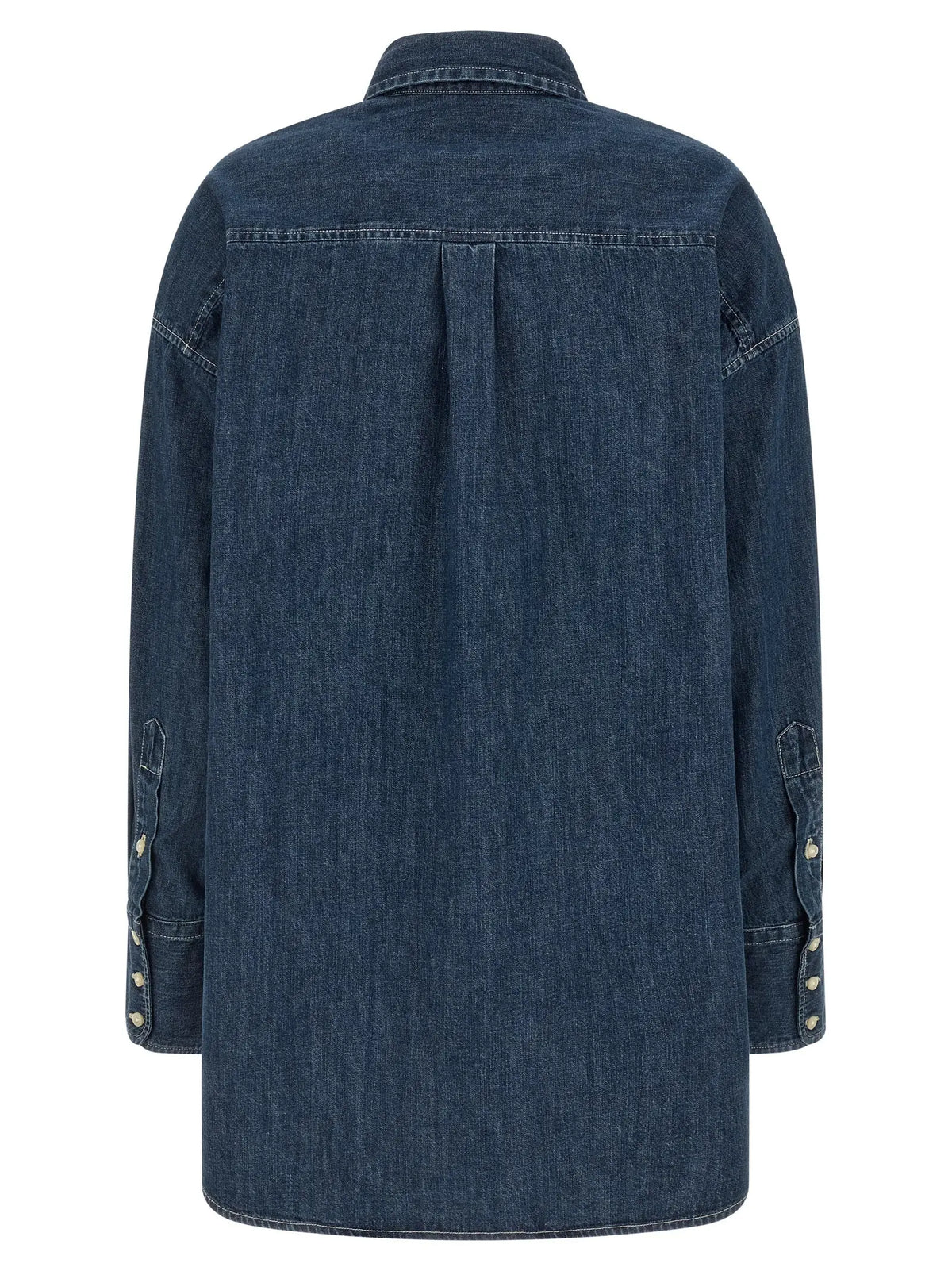 Chemise en jean bleu foncé polo ralph lauren en coton avec col classique et poignets boutonnés