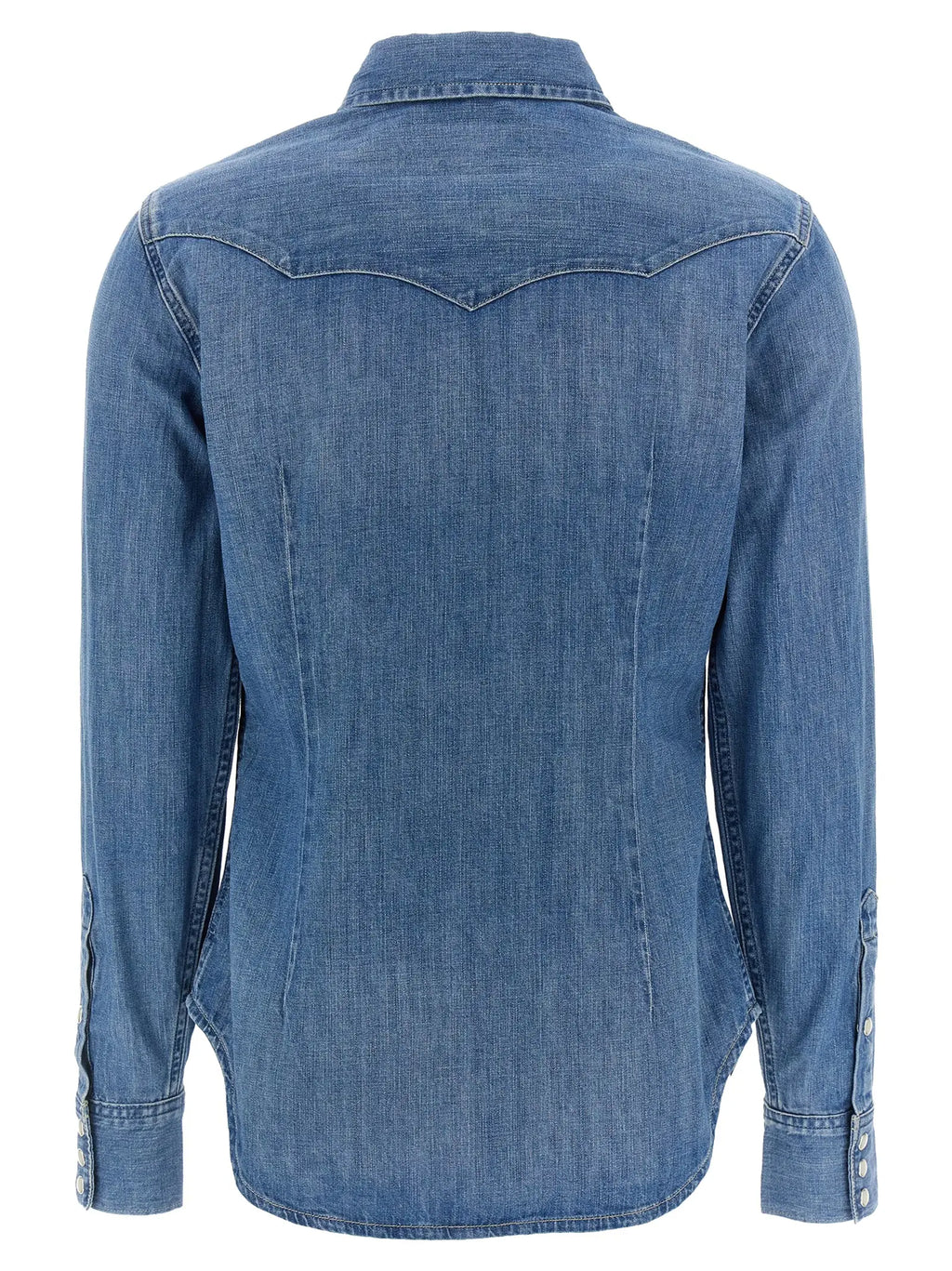 Chemise western en denim bleu avec col et poignets boutonnés polo ralph lauren en coton