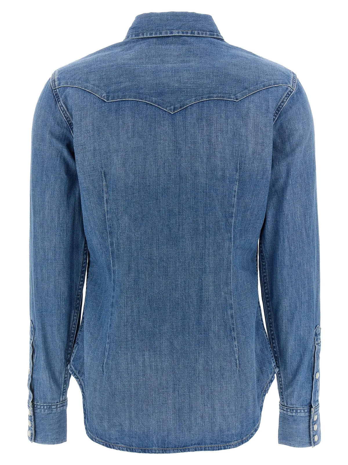 Chemise western en denim bleu avec col et poignets boutonnés polo ralph lauren en coton