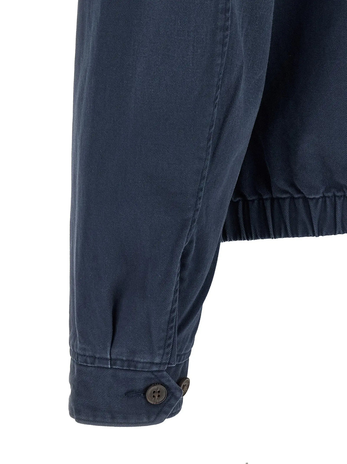 Manche de veste polo ralph lauren bleu en coton avec tissu velours côtelé et poignet boutonné