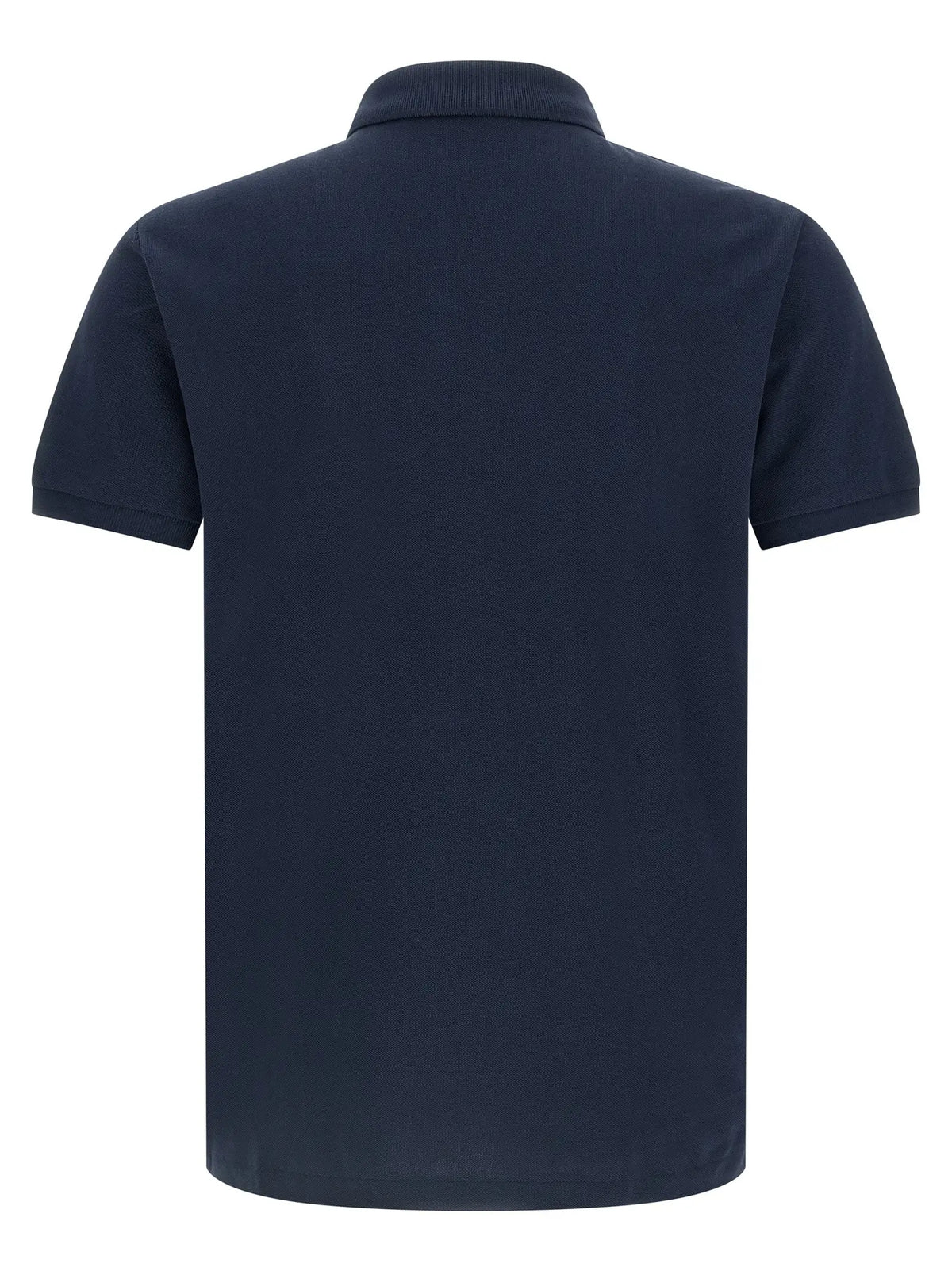 Navy blue polo ralph lauren short-sleeved cotton polo shirt with classic collar and ribbed cuffs