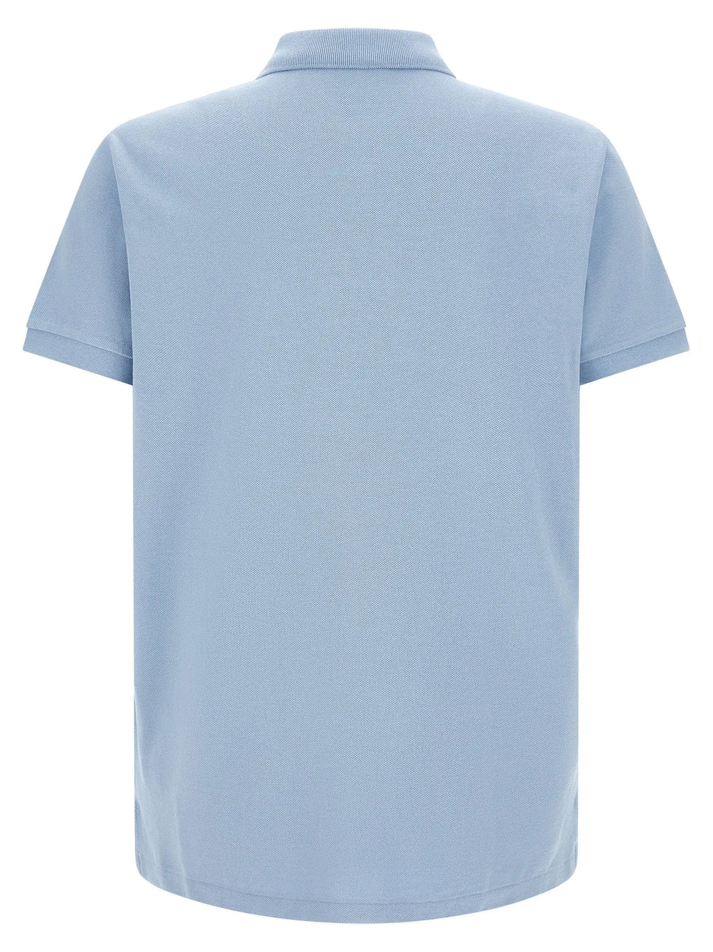 Polo ralph lauren chemise polo bleu en coton avec col côtelé et manches courtes en tissu piqué texturé