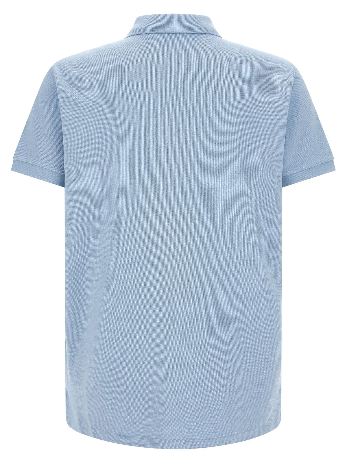 Polo ralph lauren chemise polo bleu en coton avec col côtelé et manches courtes en tissu piqué texturé