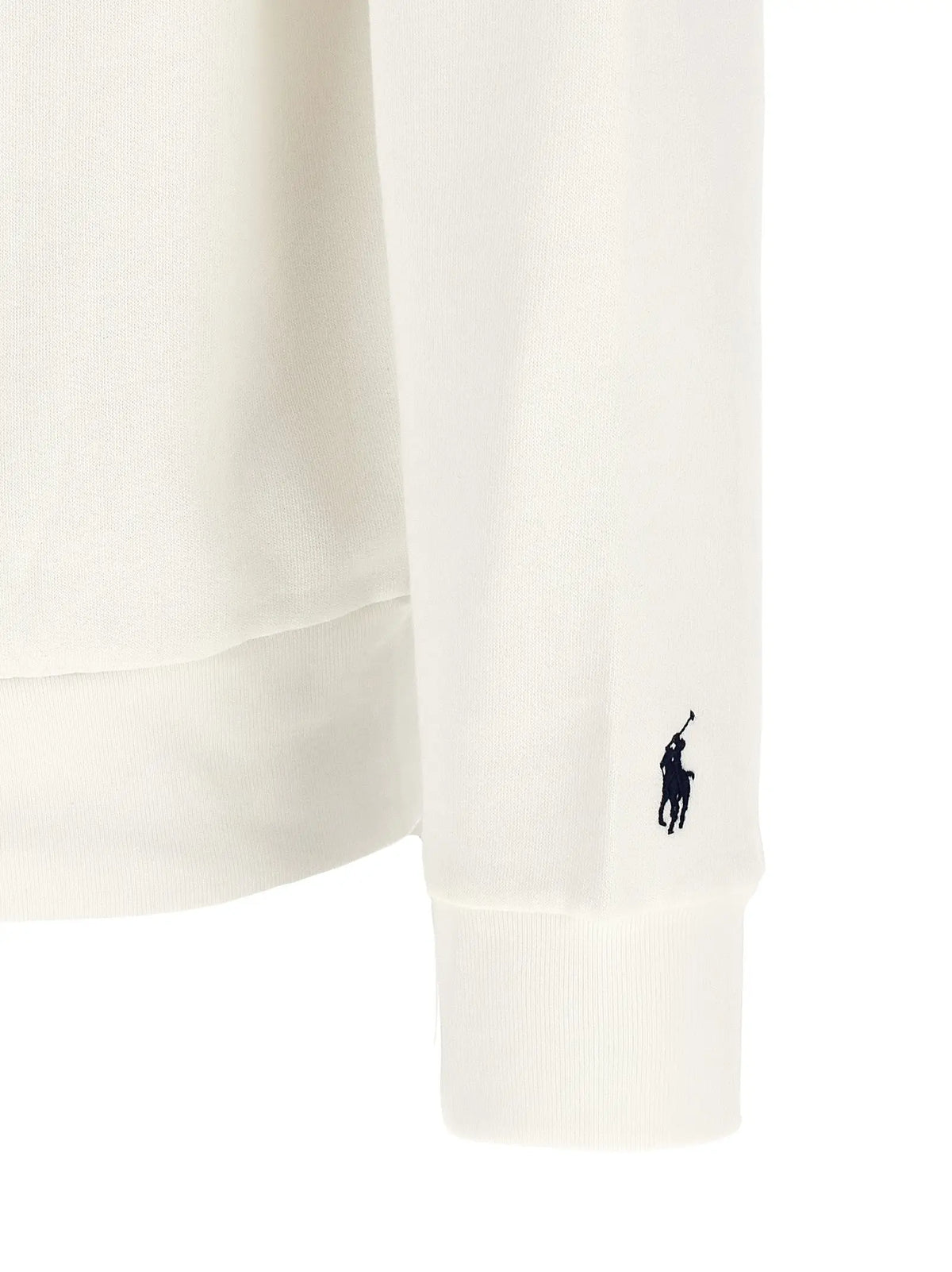 Polo ralph lauren sweat-shirt bleu en coton avec polo blanc à manches longues et logo brodé navy sur la manche