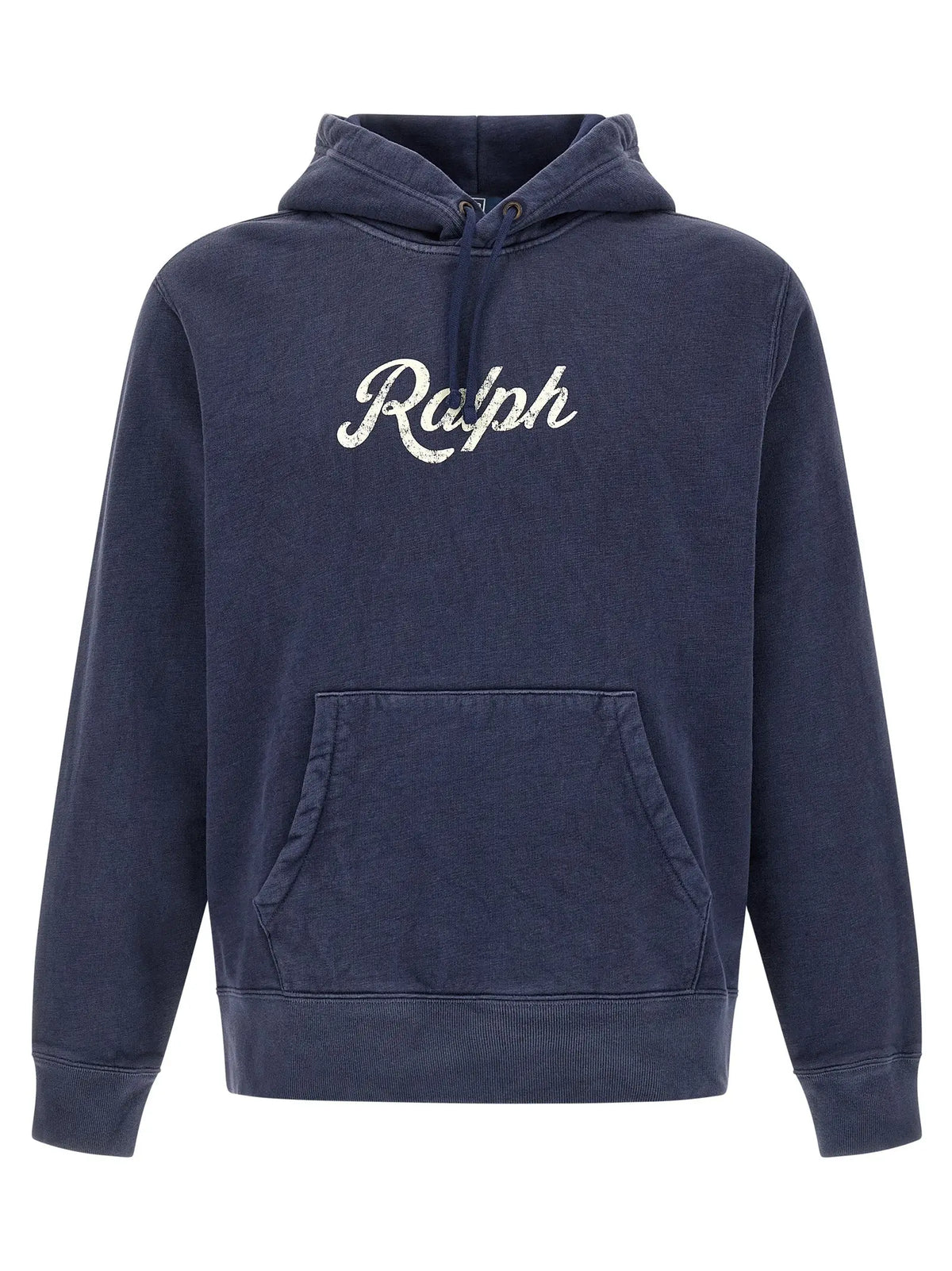 Sweatshirt en coton bleu marine polo ralph lauren avec logo blanc cursif sur la poitrine
