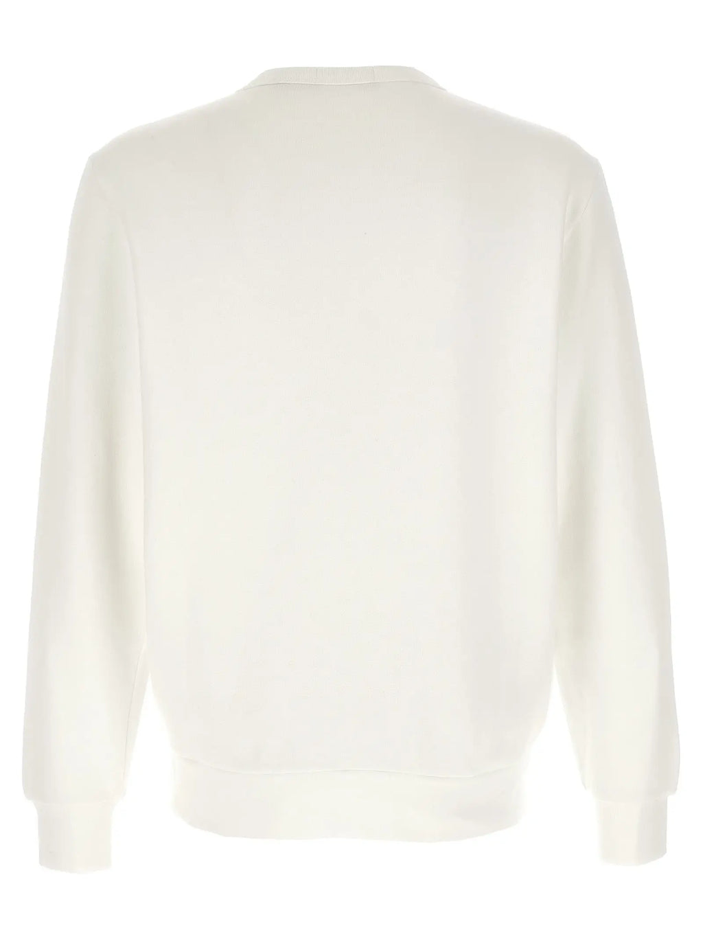 Sweatshirt polo ralph lauren bleu en coton crème manches longues col rond classique et poignets côtelés