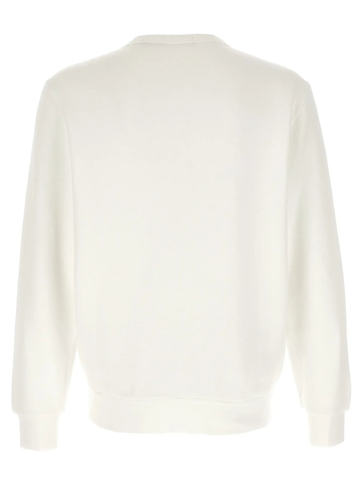 Sweatshirt polo ralph lauren bleu en coton crème manches longues col rond classique et poignets côtelés