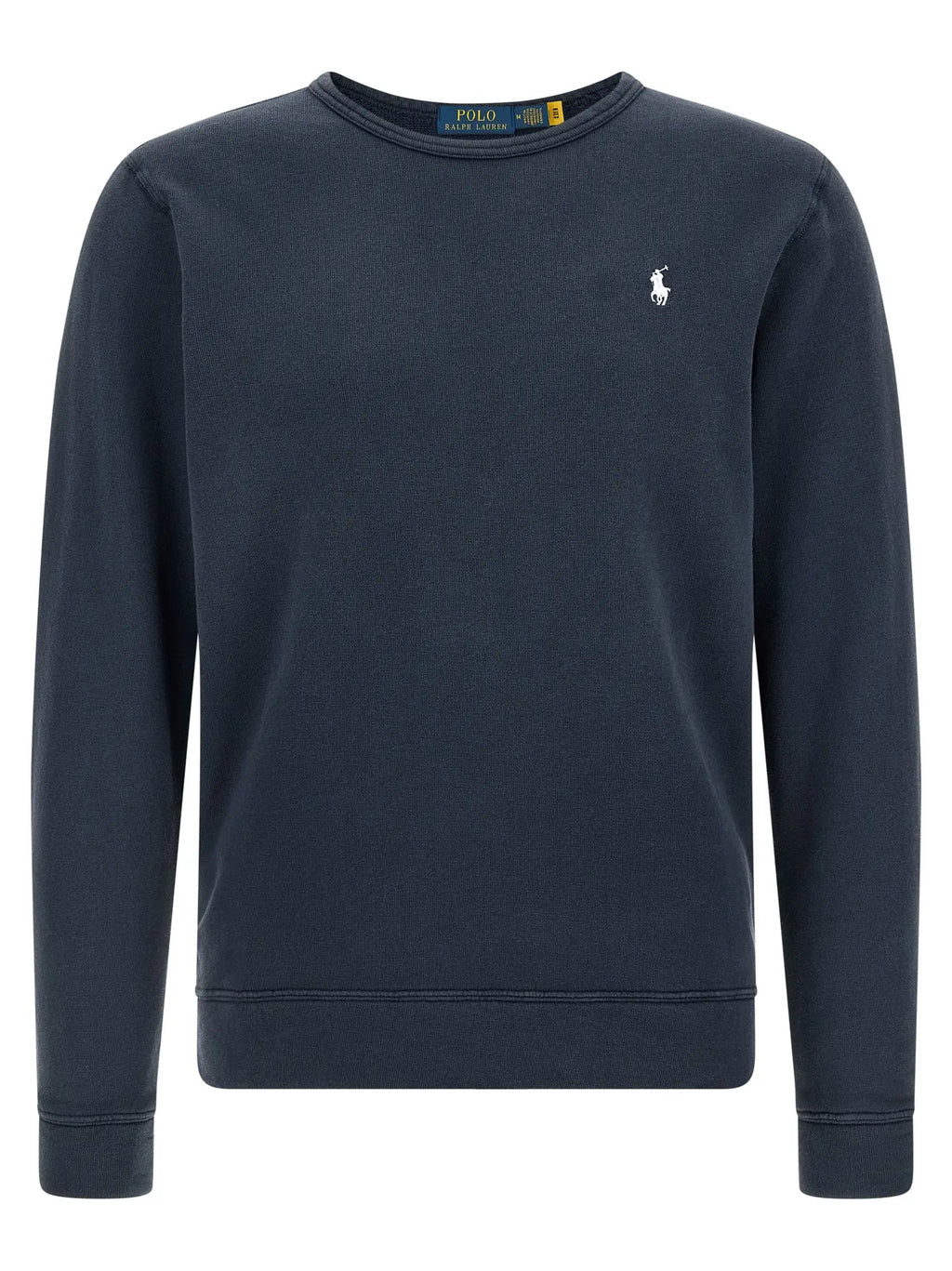 Sweatshirt polo ralph lauren bleu en coton avec logo joueur de polo blanc brodé sur la poitrine