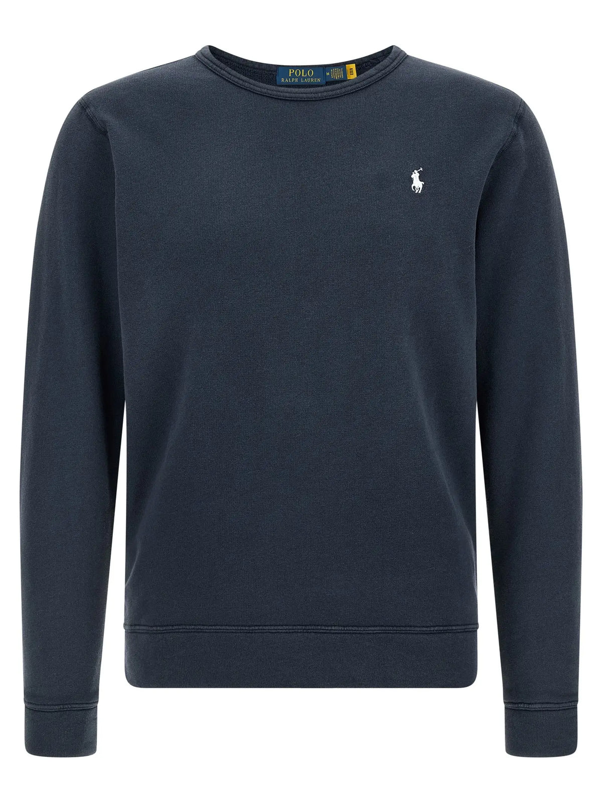 Sweatshirt polo ralph lauren bleu en coton avec logo joueur de polo blanc brodé sur la poitrine