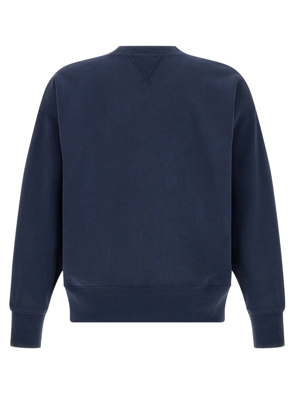 Pull bleu marine polo ralph lauren en coton avec col rond et poignets côtelés
