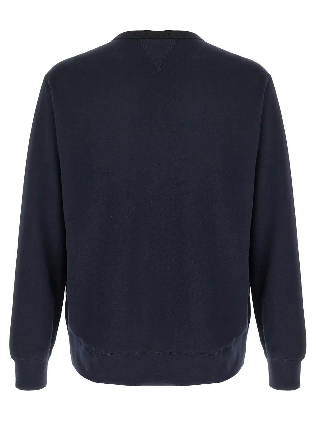 Sweatshirt bleu marine polo ralph lauren en coton avec col rond poignets et ourlet côtelés