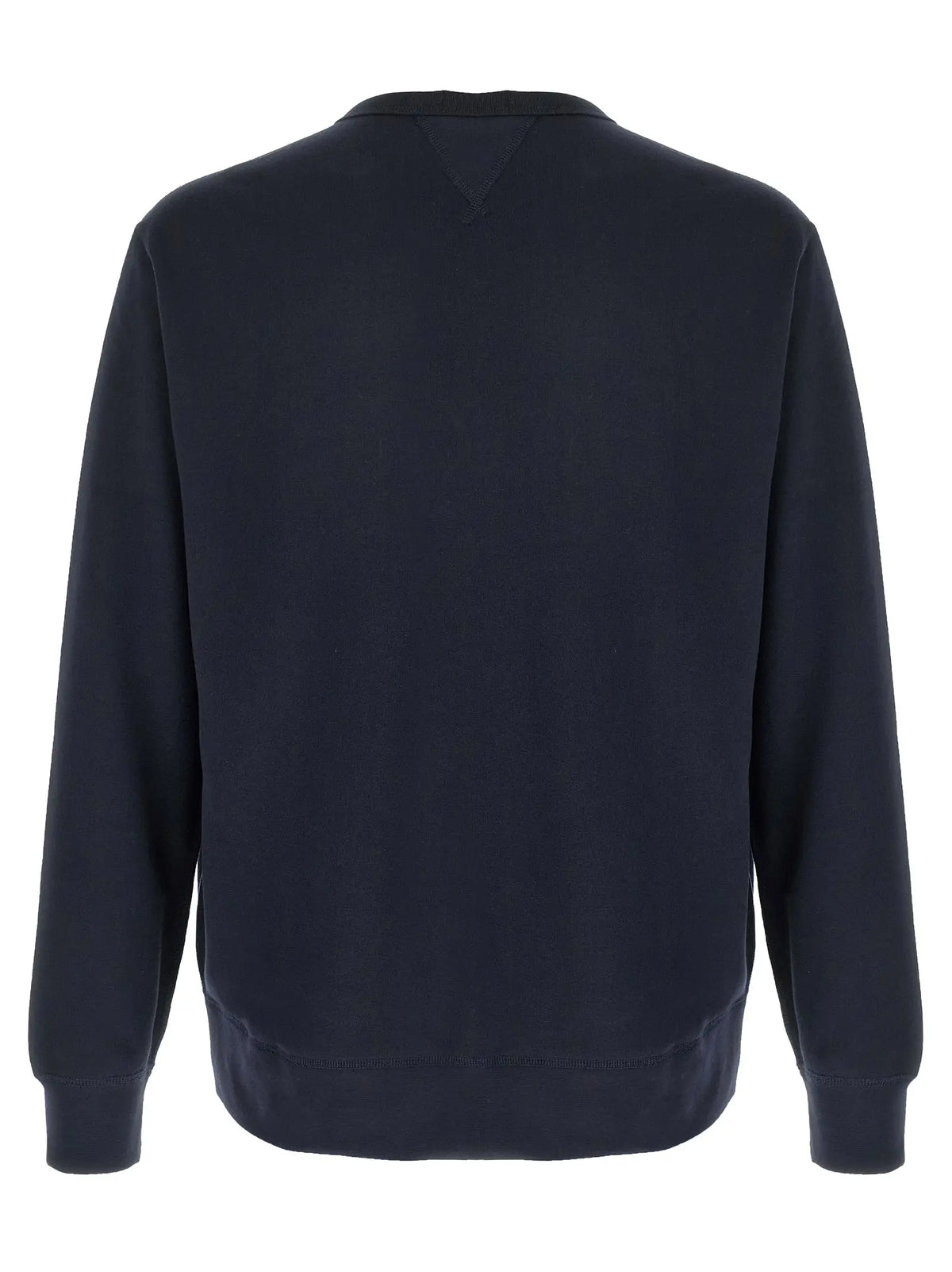 Sweatshirt bleu marine polo ralph lauren en coton avec col rond poignets et ourlet côtelés