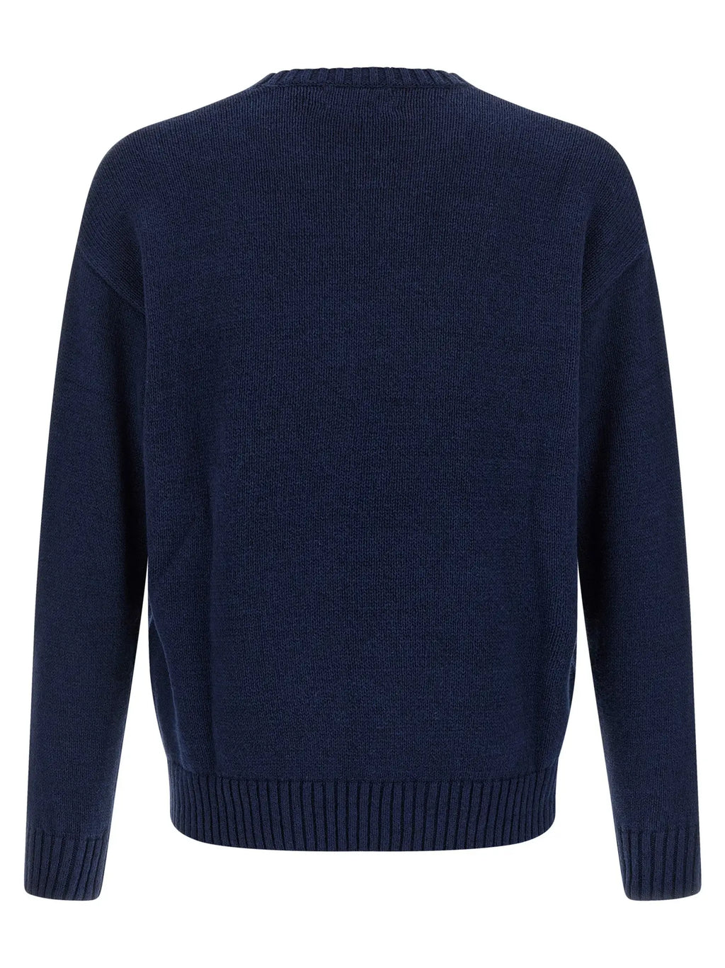 Cardigan polo ralph lauren bleu en lin avec manches longues côtelées et finition en tricot bleu marine