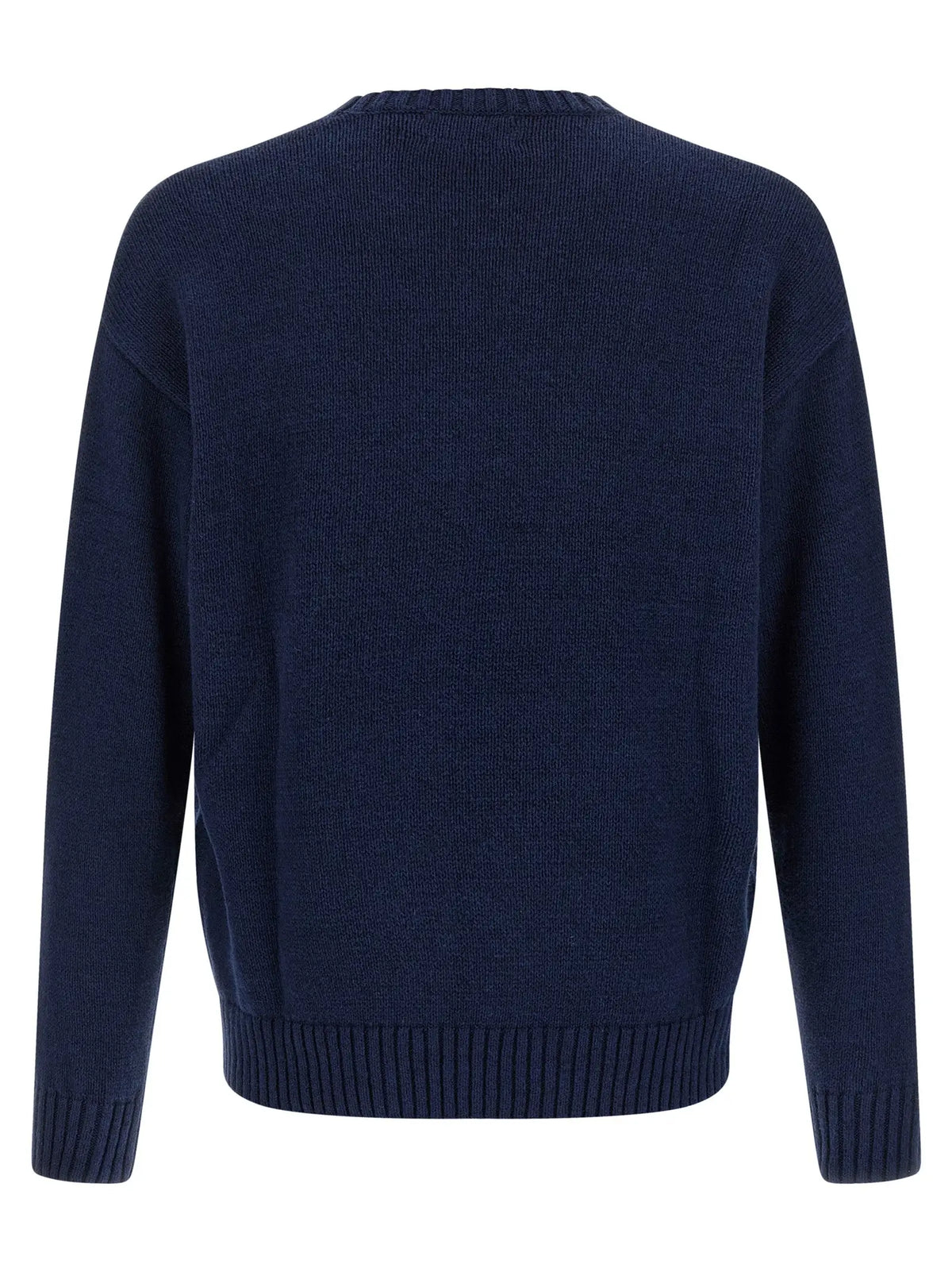 Cardigan polo ralph lauren bleu en lin avec manches longues côtelées et finition en tricot bleu marine